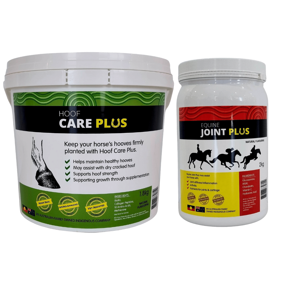 Save 50 with a Equine Joint Plus™️ & Hoof Care Plus Supplement Bundle